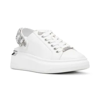 【steve madden】GALEXI 方鑽綁帶休閒涼拖鞋(白色)