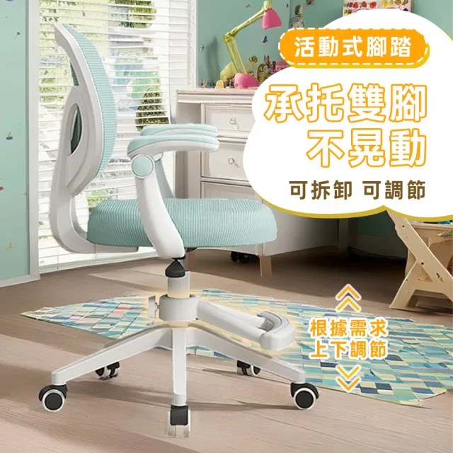 【Hyman PluS+】輔助腳踏板-KIDevelop 90°翻轉扶手成長椅電腦椅(人體工學椅 升降椅 電競椅 旋轉椅)