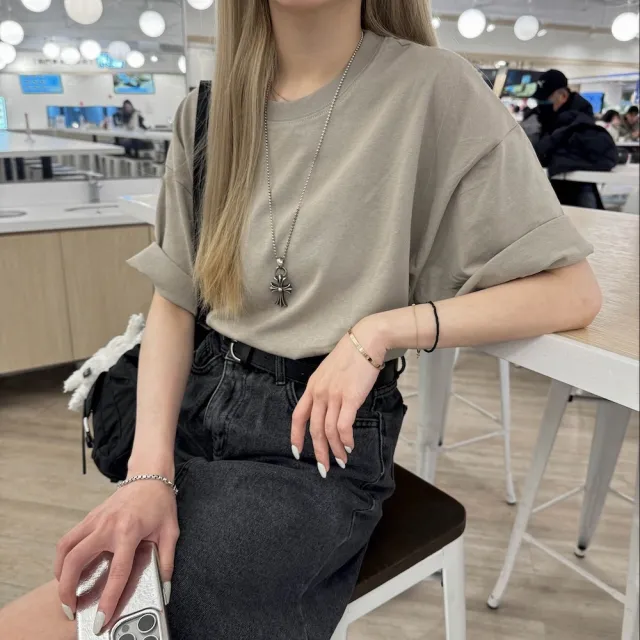 【AMERO】男裝 女裝 短袖寬大素面短T(男裝 女裝 短袖寬大素面短T 落肩 情侶裝)