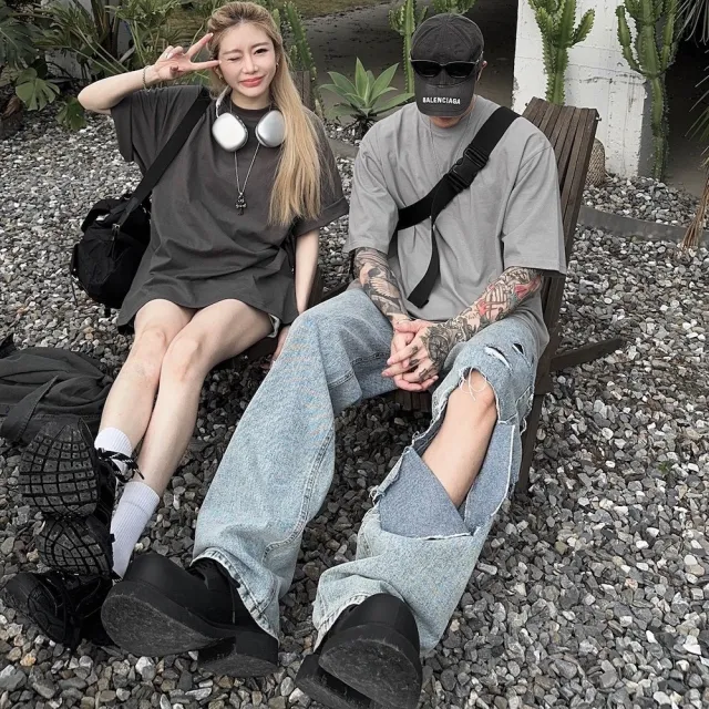 【AMERO】男裝 女裝 短袖寬大素面短T(男裝 女裝 短袖寬大素面短T 落肩 情侶裝)（其他規格）