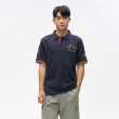 【JEEP】男裝 撞色衣袖純棉短袖POLO衫(紫色)
