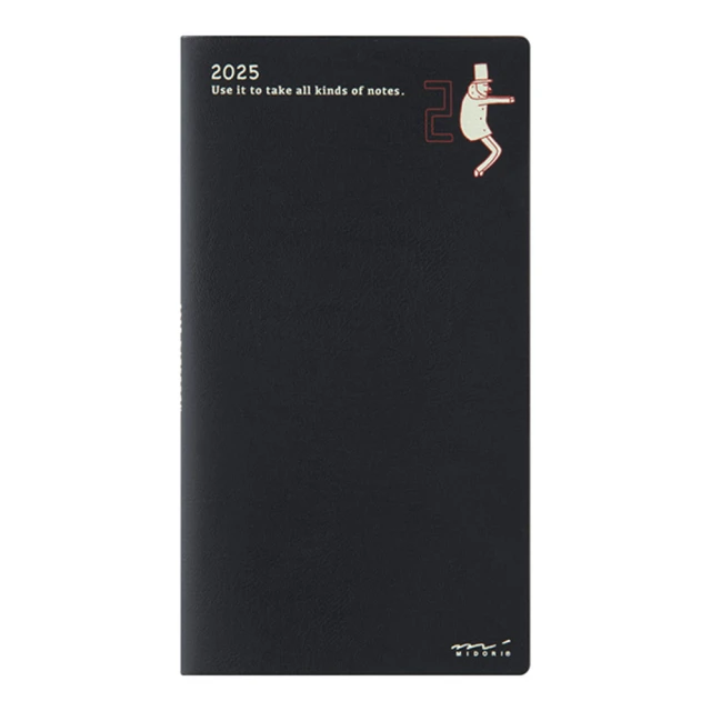 MIDORI 《2025 Pocket Diary 手帳 - 歐吉桑》Slim 月間