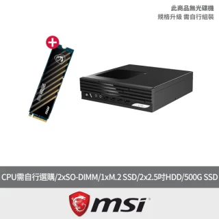 MSI 微星 加500G SSD組★準系統(PRO DP21 13M-082BTW/CPU需自行選購/2xSO-DIMM/1xM.2 SSD/2x2.5吋HDD/無