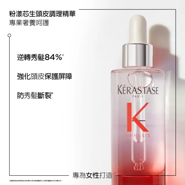 【KERASTASE 巴黎卡詩】粉漾芯生大容量調理組(髮浴500ml+頭皮精華90ml)