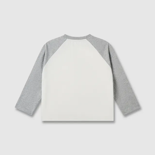 【GAP】兒童裝 Gap x TRANSFORMERS變形金剛聯名 Logo純棉印花圓領長袖T恤-灰色拼接(644926)
