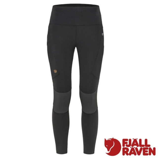 Fjallraven 女 Abisko Trekking Tights Pro 輕量吸濕排汗彈性緊身長褲.運動瑜珈褲(84771 黑/鐵灰)