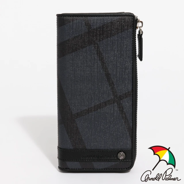 【Arnold Palmer 雨傘】L拉鍊長夾  Vigorous系列(藍色)