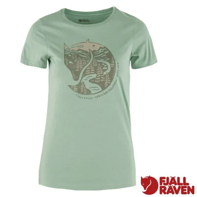 【Fjallraven】小狐狸 女款 Arctic Fox 輕量吸濕彈性透氣有機棉短袖圓領衫(89849-674 霧綠)