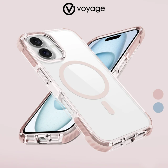 VOYAGE iPhone 16/16Plus 超軍規防摔保護殼Pure Wave+ 透粉(2年尊榮級保固服務 支援Magsafe磁吸)