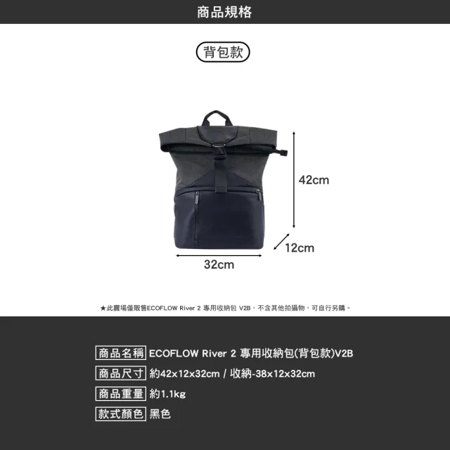 【ECOFLOW】交換禮物 River 2 專用收納包 背包款(收納包 背包 後背包 露營 逐露天下)