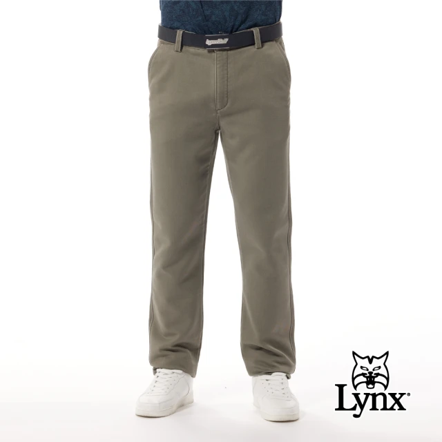 Lynx Golf 男款混紡材質彈性舒適經典百搭素面卡其褲平口休閒長褲(卡其色)