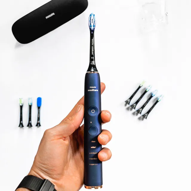 【Philips 飛利浦】Sonicare  鑽白極淨智能鑽石音波震動牙刷/電動牙刷-深邃藍(HX9954/52)