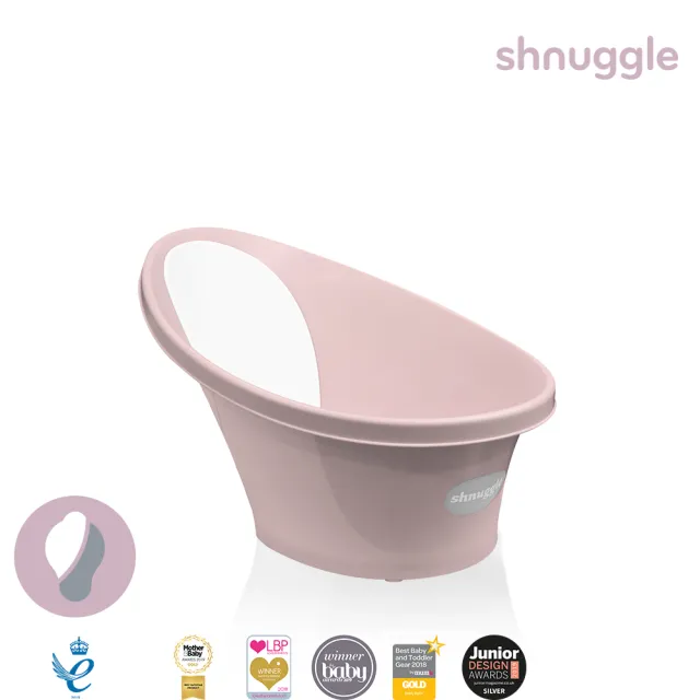 【Shnuggle】月亮澡盆 5件組 優惠組合(嬰兒澡盆+星光洗澡玩具+漂漂船+洗澡玩具收納桶+澡盆專用架U2)