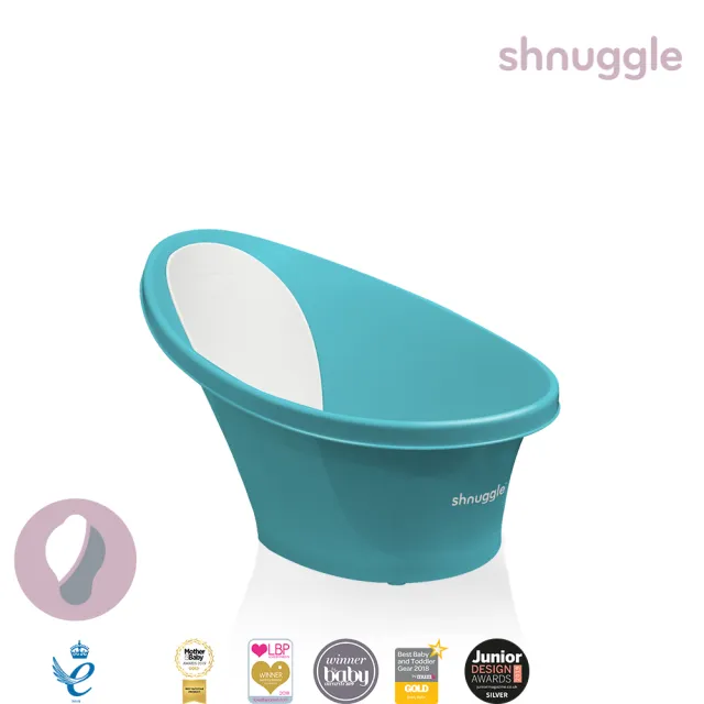 【Shnuggle】月亮澡盆 4件組(澡盆+水溫計+沐浴刷+澡盆專用架U2)