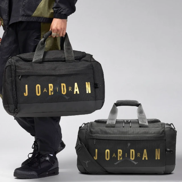 NIKE 耐吉 行李袋 Jordan Velocity 36L 黑 金 訓練包 運動 手提 置鞋隔層 喬丹(JD2443002AD-001)