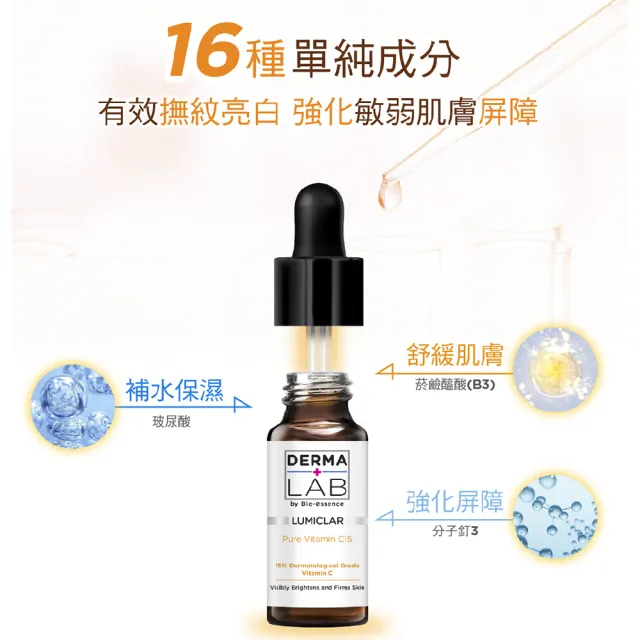 【DermaLab 德美醫研】15%純C肌光安瓶精華15ml(3入組)