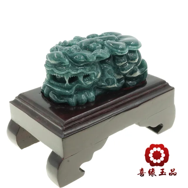 喜緣玉品】天然翡翠貔貅含珠如意擺件(公) - momo購物網- 好評