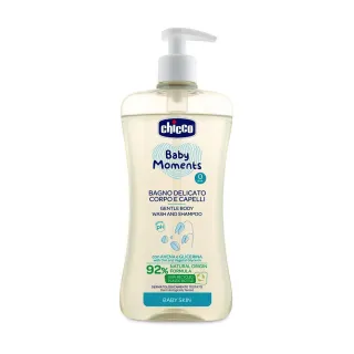 【Chicco 官方直營】寶貝嬰兒溫和植萃洗髮/沐浴露500ml(初生寶寶專用)