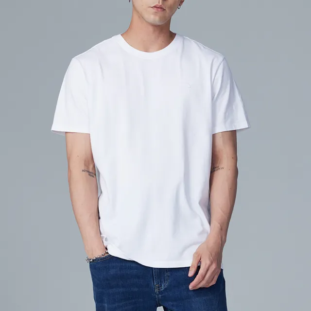 【Lee】出清品-男裝 短袖T恤 / 左胸三角 小LOGO 共2色 舒適版型(LB302032848 / LB302032K14)