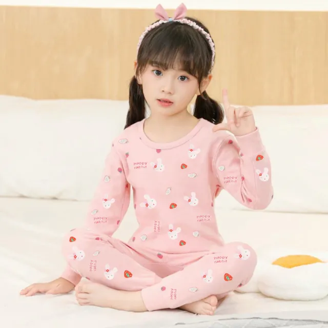 【安朵童舖】現貨韓版兒童薄款棉質長袖套裝女童滿版印花套裝男童睡衣套裝長袖上衣長褲(5)