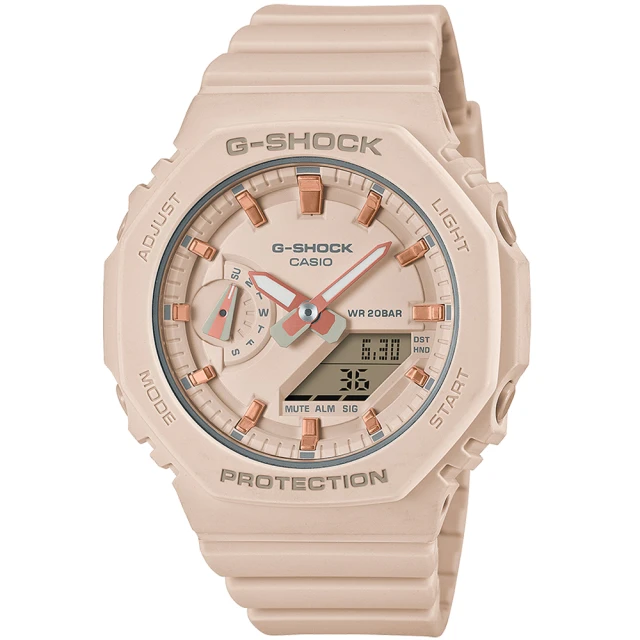 CASIO 卡西歐 G-SHOCK WOMEN 八角防護構造雙顯錶(GMA-S2100-4A/速)