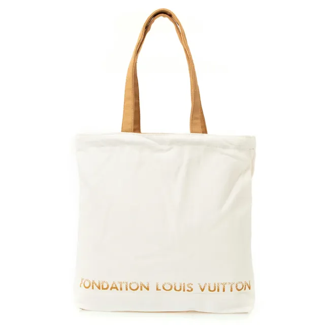 【Louis Vuitton 路易威登】博物館基金會限定版帆布袋(灰/白)