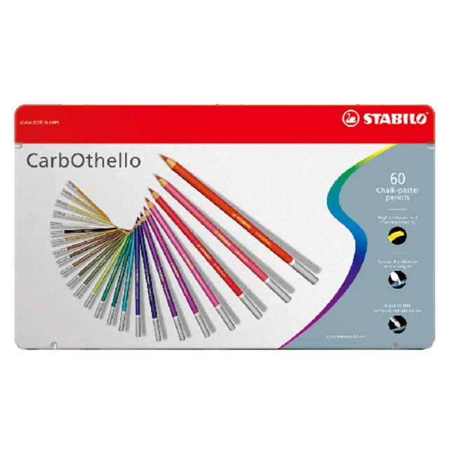 【STABILO】思筆樂 CarbOthello 奧賽樂水性粉彩筆 60色鐵盒 / 盒 1460-6