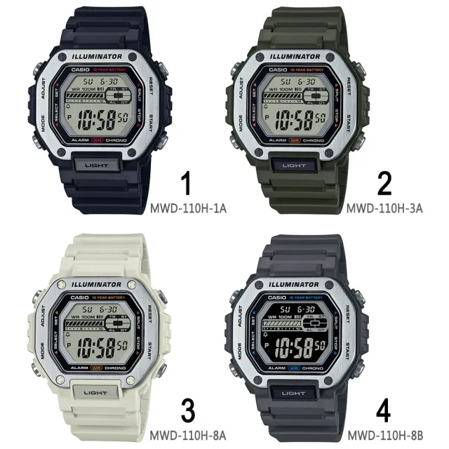 【CASIO 卡西歐】數位 指針 中性錶 手錶/8款可選 父親節 送禮(MWD-110H/MTP-VD01D系列)
