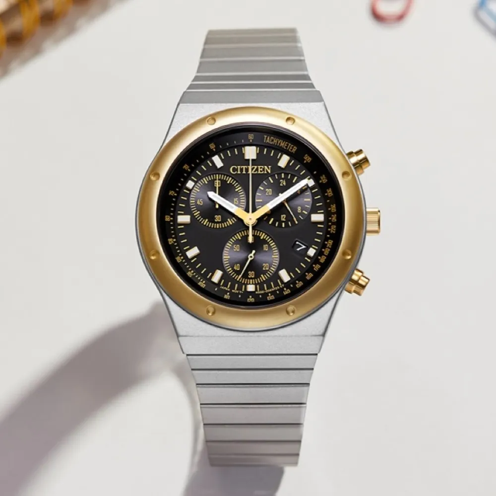 【CITIZEN 星辰】Chronograph 昭和金限定款 計時腕錶-38mm(AT2544-64E)