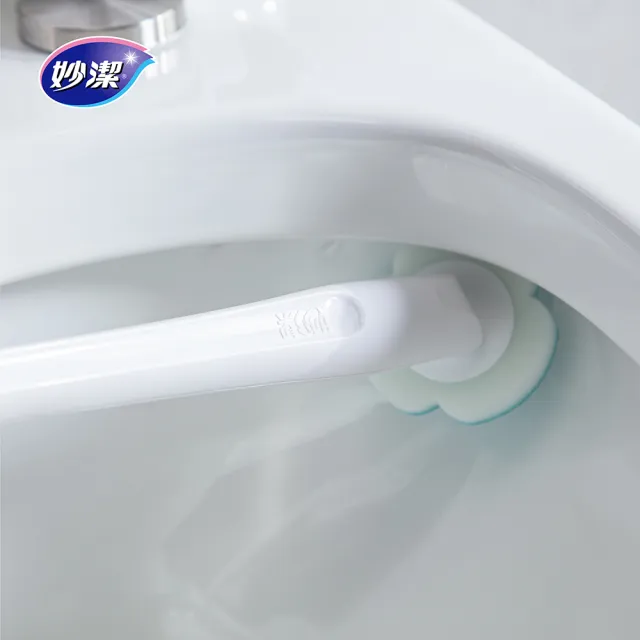 【妙潔】替換式馬桶刷-好用分享組(3桿3座105片替換頭)