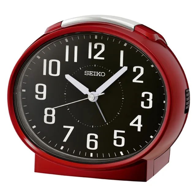 【SEIKO 精工】超靜音滑動式秒針大數字防貪睡鬧鐘-3色可選 送禮 禮物(QHK059A/QHK059G/QHK059R/速)