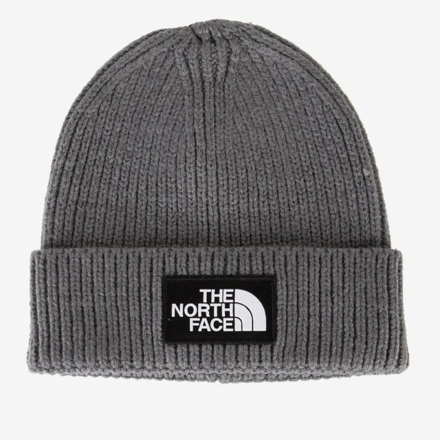 The North Face TNF 北臉 休閒 保暖針織毛帽 TNF LOGO BOX CUFFED BEANIE 男 女 灰色(NF0A3FJX92O)