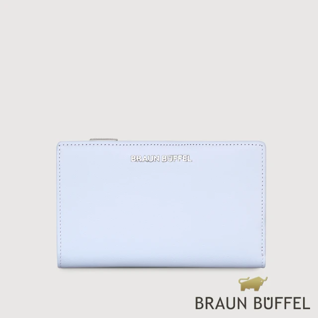 BRAUN BUFFEL 德國小金牛 台灣總代理 薇拉-A 11卡兩折中夾-淡藍色(BF850-502-CBL)