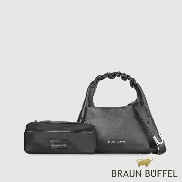 BRAUN BUFFEL 德國小金牛 台灣總代理 薇拉-A 附背帶小肩包-黑色(BF850-51-BK)