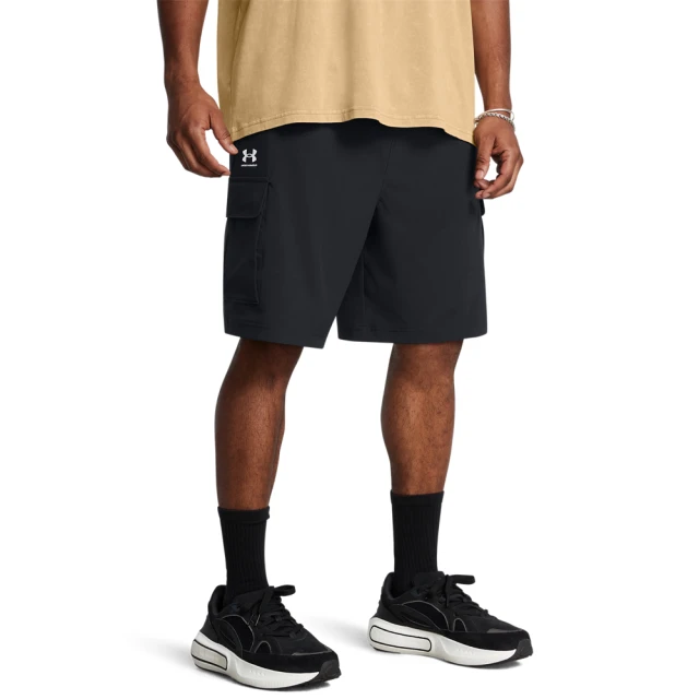 UNDER ARMOUR UA 男 Vibe Woven Cargo 短褲_1386560-001(黑色)