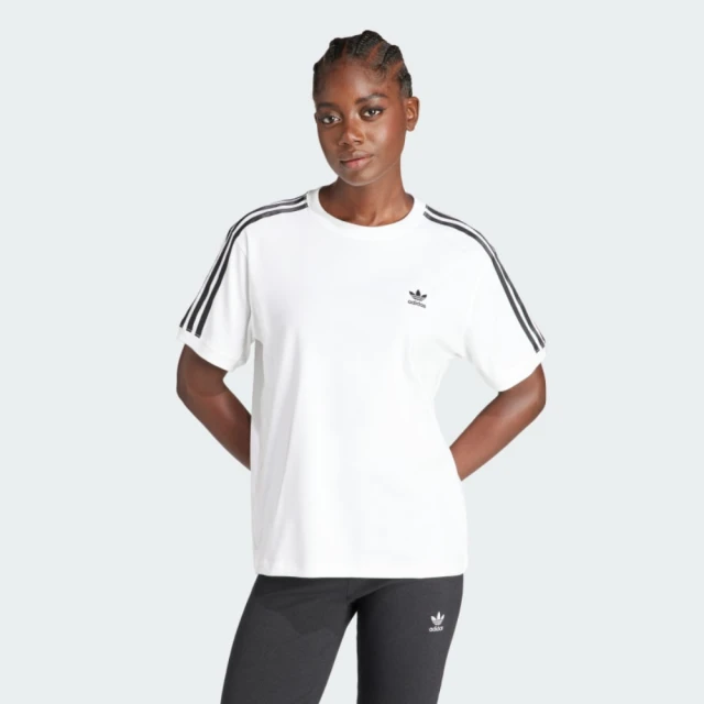 adidas 愛迪達 3 STRIPE TEE 短袖 上衣 女款 運動 三葉草 白(IR8051 ∞)