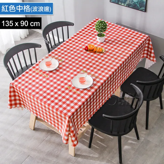 【Osun】北歐風餐桌布桌巾茶几桌墊PVC防水防燙防油可水洗擦拭135x90cm(特惠價直切/波浪款 CE383)