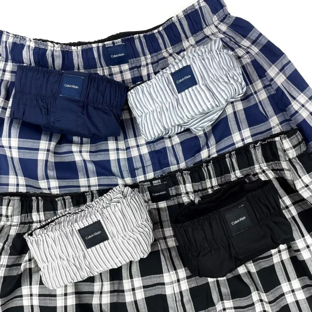 【Calvin Klein 凱文克萊】三件盒裝 平口褲 男內褲 開檔 彈性 棉質 內褲 CK 四角褲 CK男內褲(盒裝內褲9580)