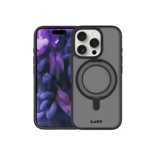 【LAUT 萊德】iPhone 16 Pro Max 磁吸360支架簡約耐衝擊保護殼-霧黑(支援MagSafe功能)