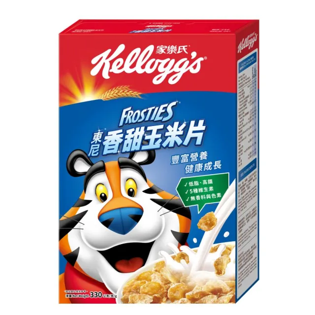 【家樂氏Kelloggs】東尼玉米片口味任選x1盒(香甜玉米片330g/可可玉米片300g)