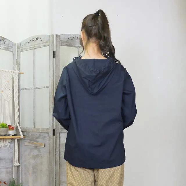 【Hana Mokuba】花木馬日系女裝前短後長側開叉休閒連帽上衣(上衣)