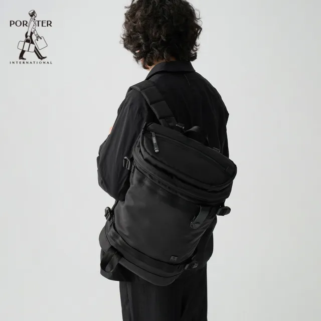 【PORTER INTERNATIONAL】自信經典NEW HEAT後背包(黑)