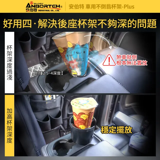 【ANBORTEH 安伯特】車用不倒翁杯架-Plus(車用杯架 汽車杯架 水杯架 置物架 飲料架)