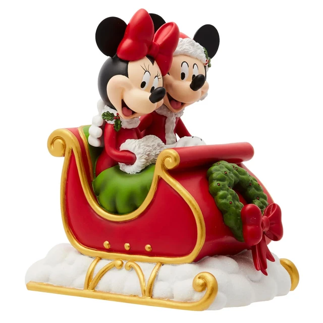 Enesco 精品家飾 Disney 迪士尼 米奇和米妮乘坐聖誕雪橇居家擺飾