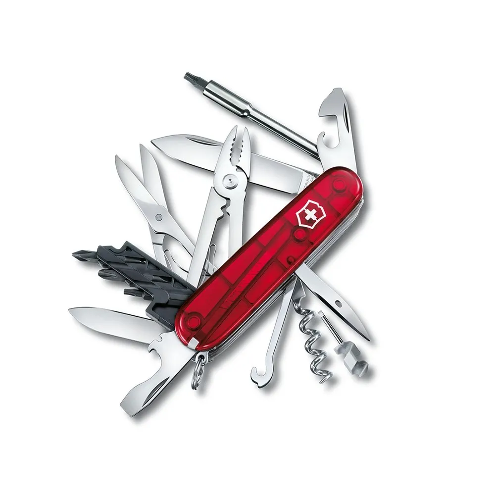 【VICTORINOX 瑞士維氏】CyberTool M電腦工具刀/透紅(1.7725.T)