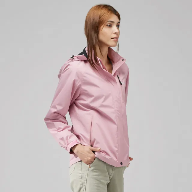 【Emilio Valentino 范倫鐵諾】女款  輕量 防風 防潑水 可拆式 連帽 衝風 風衣 外套_粉色(22-4K8262W)