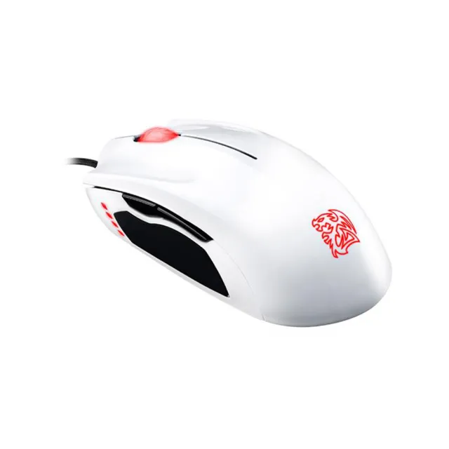 【Thermaltake 曜越】聖武士 SAPHIRA 電競滑鼠 3500DPI 亮面烤漆 砝碼配重 白 紅 黃(MO-SPH008DTX)