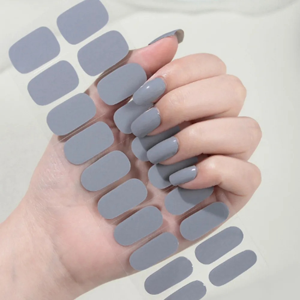 【Porabella】ins風美甲貼片 暗灰色美甲貼 指甲貼 穿戴甲 假指甲指甲片 凝膠貼片 韓版光療美甲 免照燈