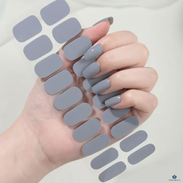 【Porabella】ins風美甲貼片 暗灰色美甲貼 指甲貼 穿戴甲 假指甲指甲片 凝膠貼片 韓版光療美甲 免照燈