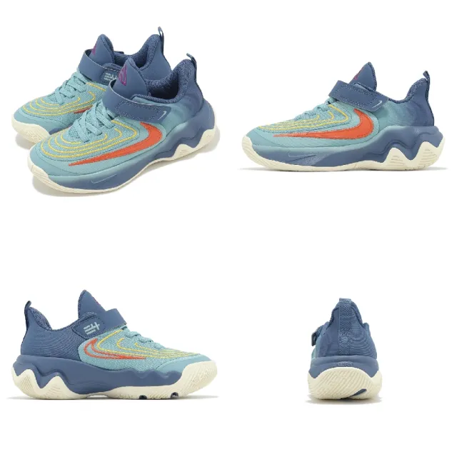 【NIKE 耐吉】籃球鞋 Giannis Immortality 4 PS 中童 藍黃 魔鬼氈 小朋友 運動鞋 字母哥(FZ6733-400)
